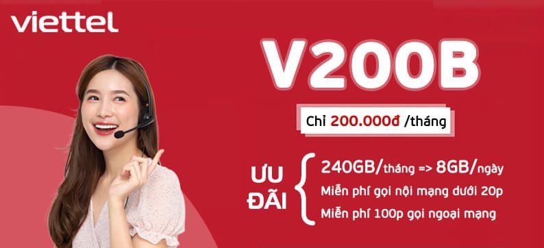 Gói cước Viettel V200B