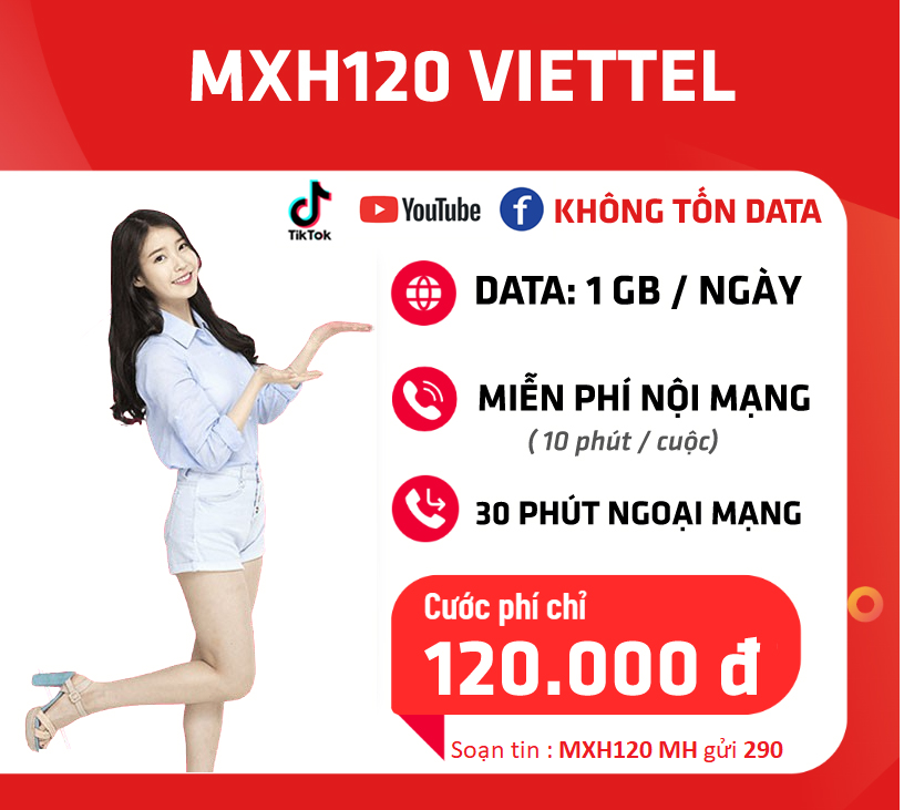  Đăng Ký Data Viettel 4G MXH120